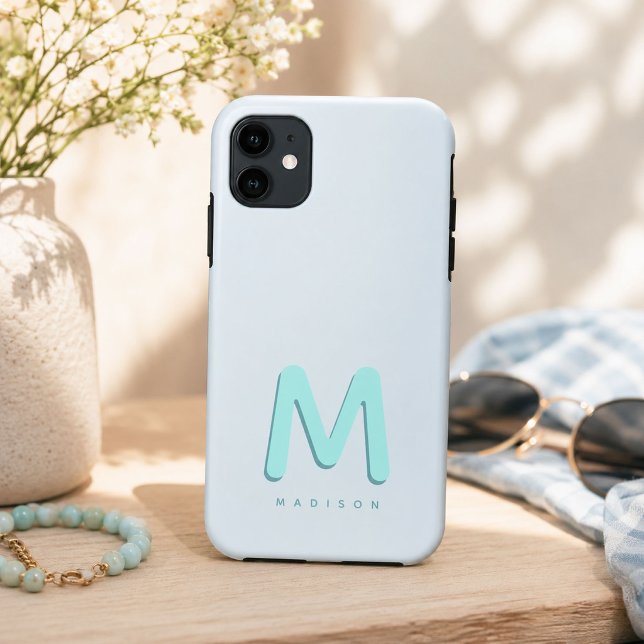 Modernes Monogramm des Niedlichen Individuellen Na Case-Mate iPhone Hülle (Von Creator hochgeladen)