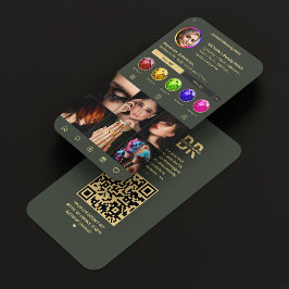 Modernes Monogramm dunkelgrünes Instagramm für Fot Visitenkarte