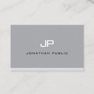 Modernes Monogramm Einfach elegant Grau Beruflich Visitenkarte