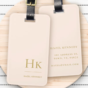 Modernes Monogramm einfach elegant Rosa Gold Gepäckanhänger