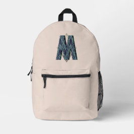 Modernes Monogramm | Einfach Minimalistisch Bedruckter Rucksack