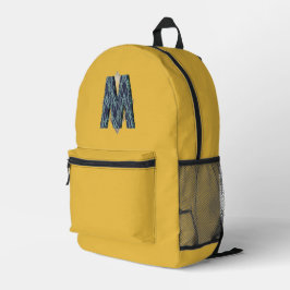 Modernes Monogramm | Einfach Minimalistisch Bedruckter Rucksack