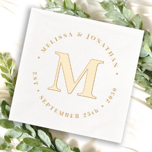 Modernes Monogramm Elegantes Personalisiertes Hoch Servietten Mit Folie