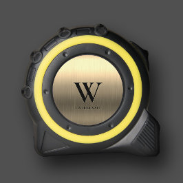 Modernes Monogramm Erstmaliges Metallisches Gold Maßband