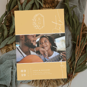 Modernes Monogramm FOTO SAVE THE DATE