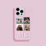 Modernes Monogramm für die FotoCollage Case-Mate iPhone Hülle<br><div class="desc">Foto Collage Modernes erstes Monogram Phone Case. Erstellen Sie Ihren eigenen personalisierten iPhone Case mit individuellem Anfangsnamen und 4 Fotos</div>