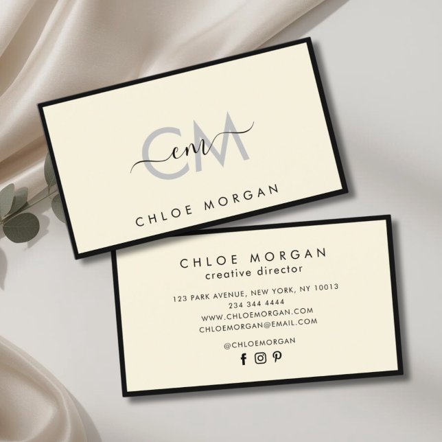 Modernes Monogramm für die Signatur eines schwarze Visitenkarte (Von Creator hochgeladen)