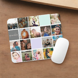 Modernes Monogramm für Ihr 16-Foto-Kollektionsgitt Mousepad