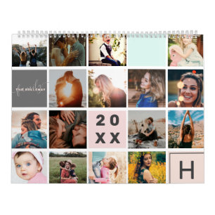 Modernes Monogramm für Ihr Familienraster mit 41 F Kalender