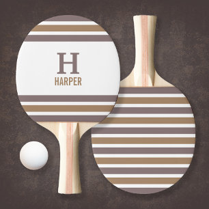 Modernes Monogramm gestreift Tischtennis Schläger