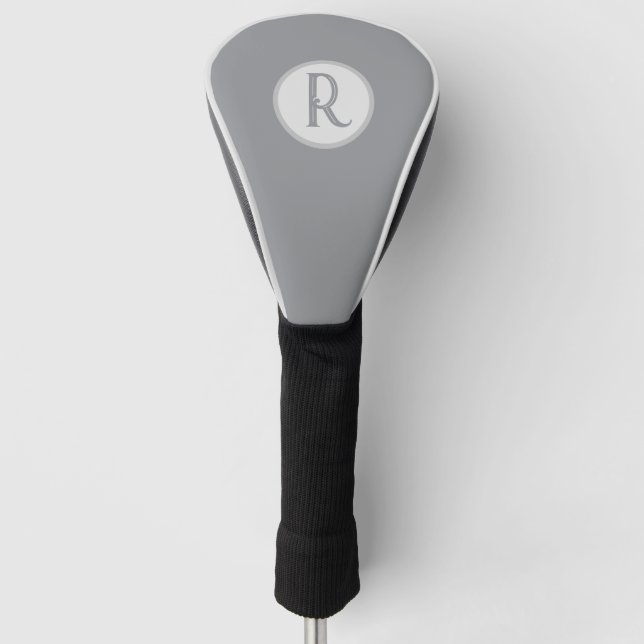 Modernes Monogramm Grau Golf Headcover (Vorderseite)