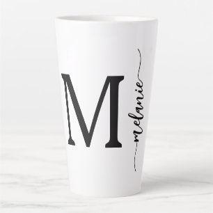 Modernes Monogramm handgeschriebenes Geschenk für  Milchtasse