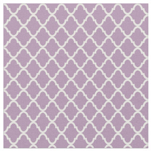 Modernes Monogramm hellpurpurnes Quatrefoil Muster Stoff