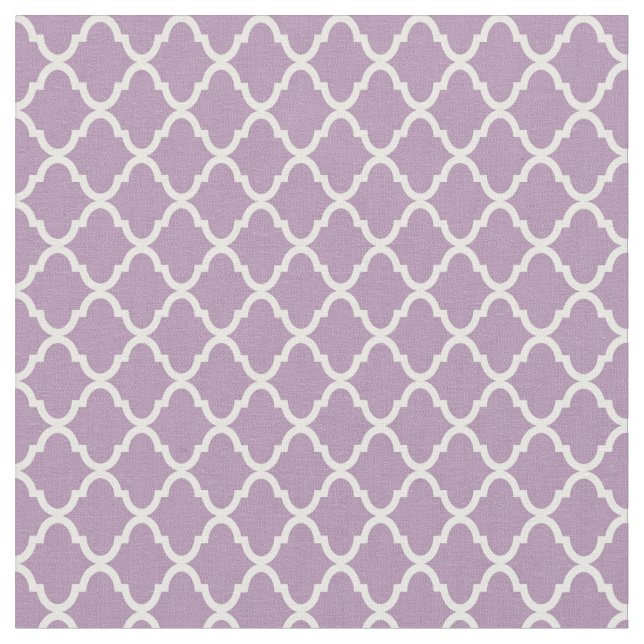 Modernes Monogramm hellpurpurnes Quatrefoil Muster Stoff (Nahaufnahme)