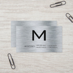 Modernes Monogramm Hintergrund für metallisch ge Visitenkarte
