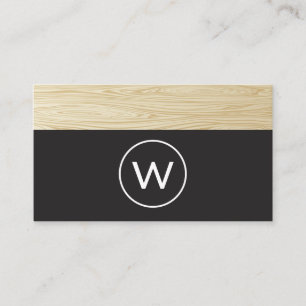 Modernes Monogramm   Holzschnitt Visitenkarte