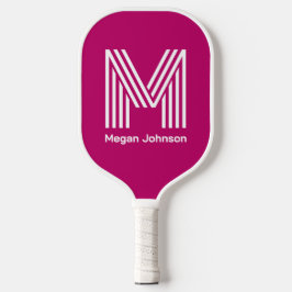 Modernes Monogramm Hot Pink Pickleball Paddel Schläger