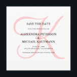 Modernes Monogramm in rosa Save the Date elegant<br><div class="desc">Diese eleganten Hochzeitseinladungen Save the Date zeigen Ihr Monogramm in einem großen,  stilvollen Text in einer hellen Rose Quarzschatten auf weißem Hintergrund. Eine einfache,  elegante Suche nach Ihrer modernen Hochzeit.</div>