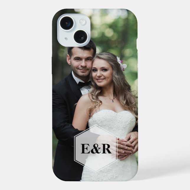 Modernes Monogramm iPhone Hülle (Rückseite)