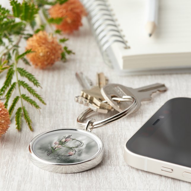 Modernes Monogramm Letter B-Schlüsselanhänger - Tu Schlüsselanhänger (Seite)