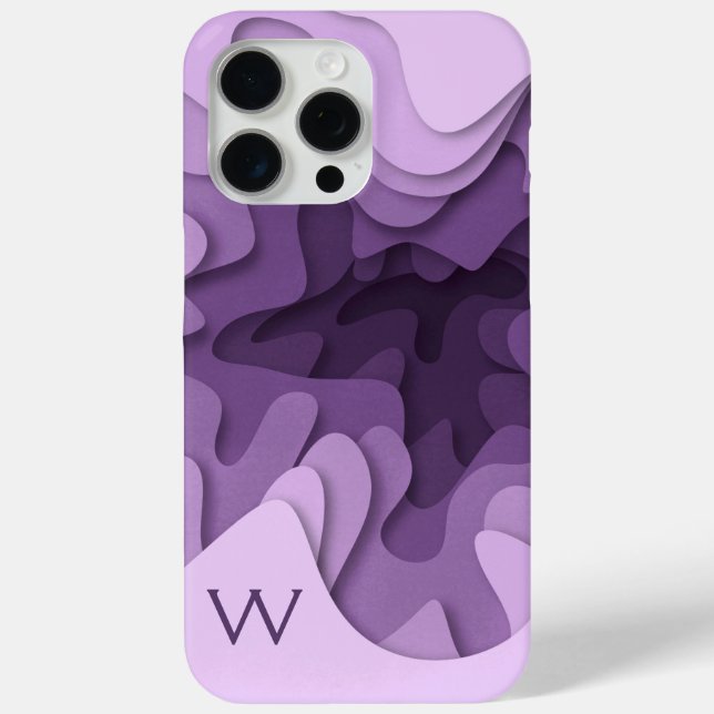 Modernes Monogramm Lila Violett Abstrakt Case-Mate iPhone Hülle (Rückseite)