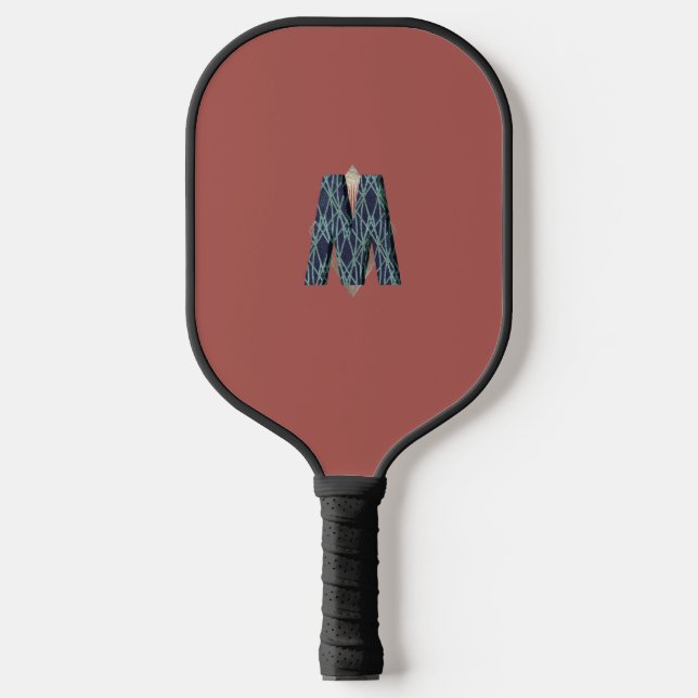 Modernes Monogramm | Minimalistisch sauber Pickleball Schläger (Vorderseite)