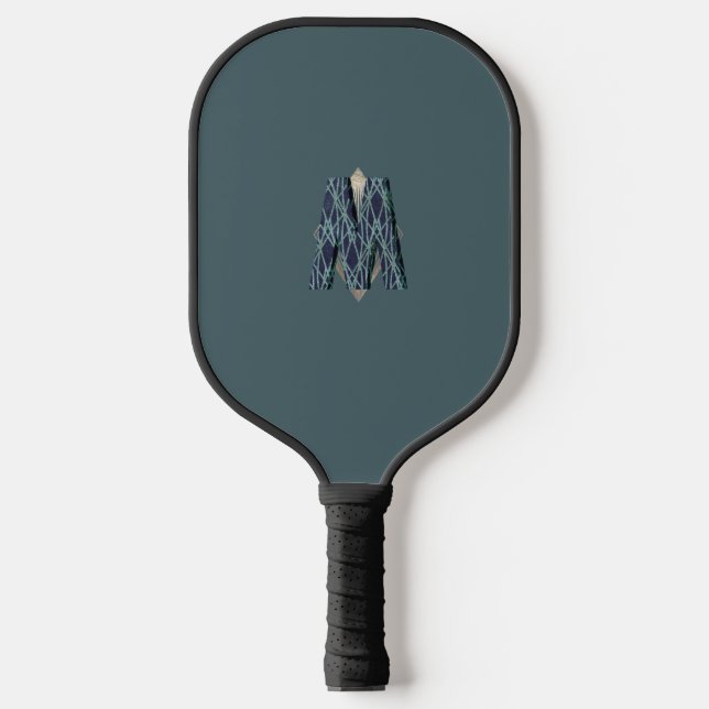 Modernes Monogramm | Minimalistische Maskuline Pickleball Schläger (Vorderseite)