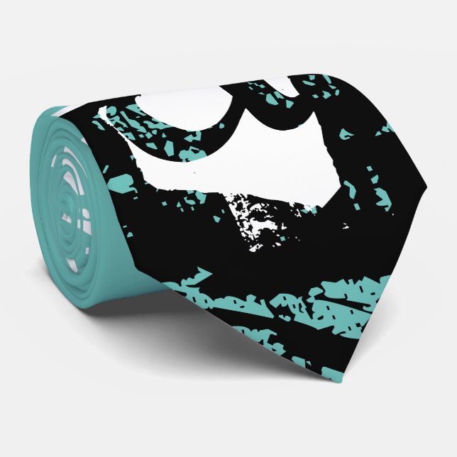 Modernes Monogramm mit anfänglicher aqua-Krawatte Krawatte (Gerollt)