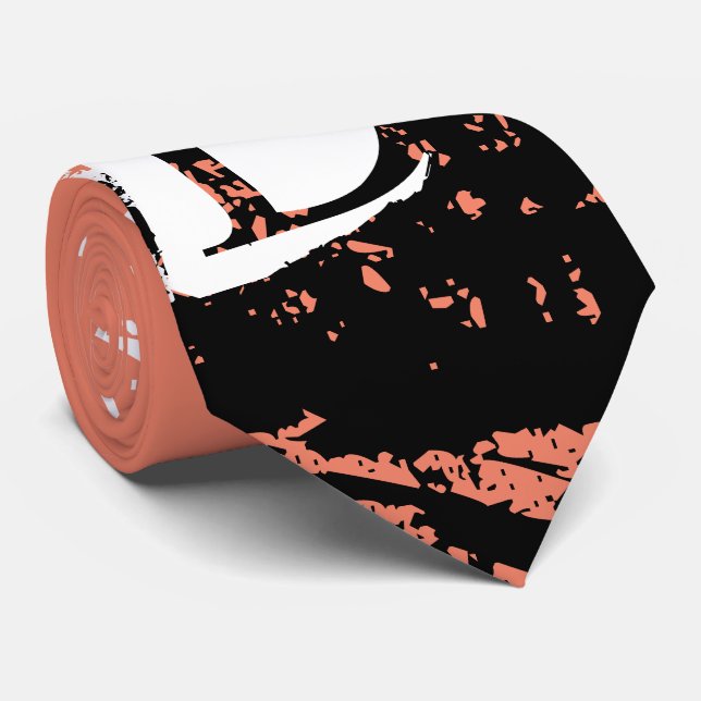 Modernes Monogramm mit anfänglicher "d" Lachskoral Krawatte (Gerollt)