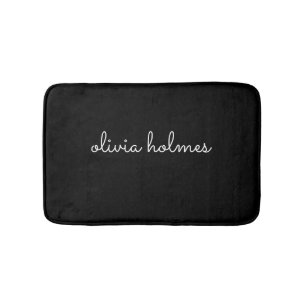 Modernes Monogramm   Modern Black text name rug Te Badematte