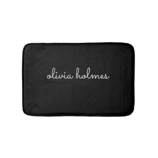 Modernes Monogramm | Modern Black text name rug Te Badematte