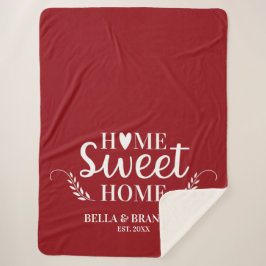 Modernes Monogramm Name Script Red Sherpa Blanket Sherpadecke