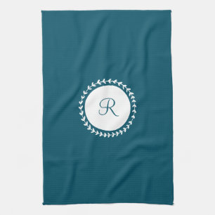 Modernes Monogramm Navy Blue Geschirrtuch