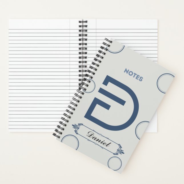 Modernes Monogramm-Notebook mit Buchstabe D Notizbuch (Innen)