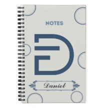Modernes Monogramm-Notebook mit Buchstabe D