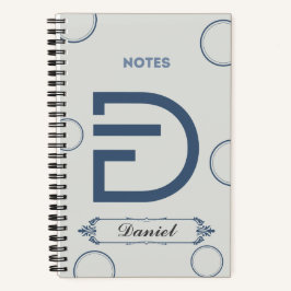 Modernes Monogramm-Notebook mit Buchstabe D Notizbuch
