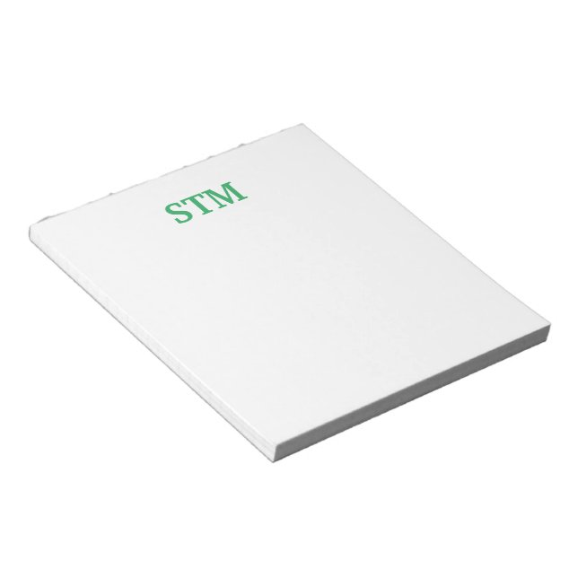 Modernes Monogramm Notepad Notizblock (angewinkelt)