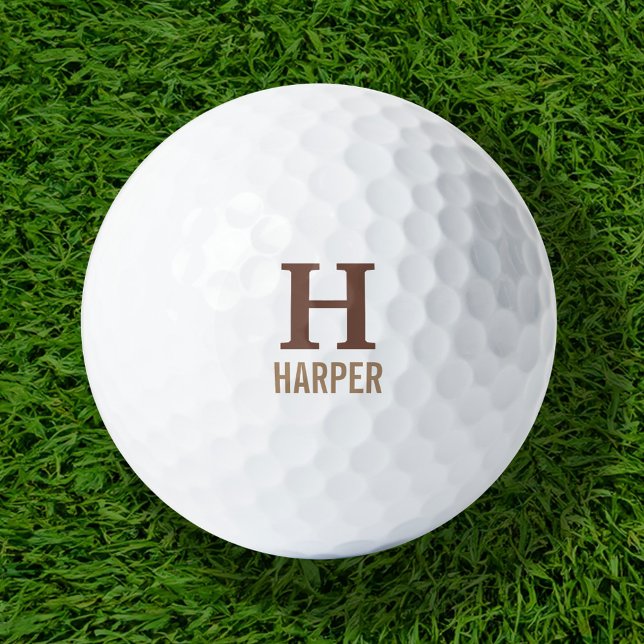 Modernes Monogramm Personalisiert Golfball (Von Creator hochgeladen)