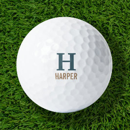 Modernes Monogramm Personalisiert Golfball