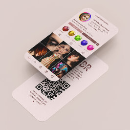 Modernes Monogramm Pink Instagramm Visitenkarte