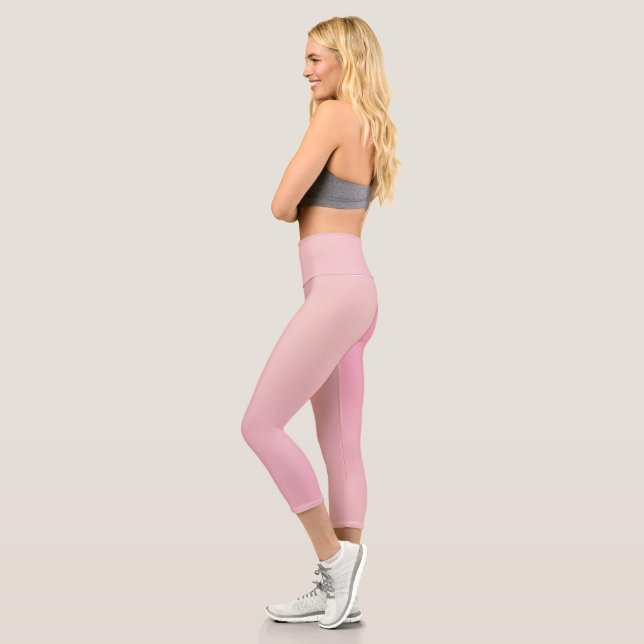 Modernes Monogramm rosa Aquamarin Capri Leggings (Links)