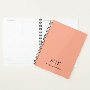 Modernes Monogramm rosa und schwarz Planer