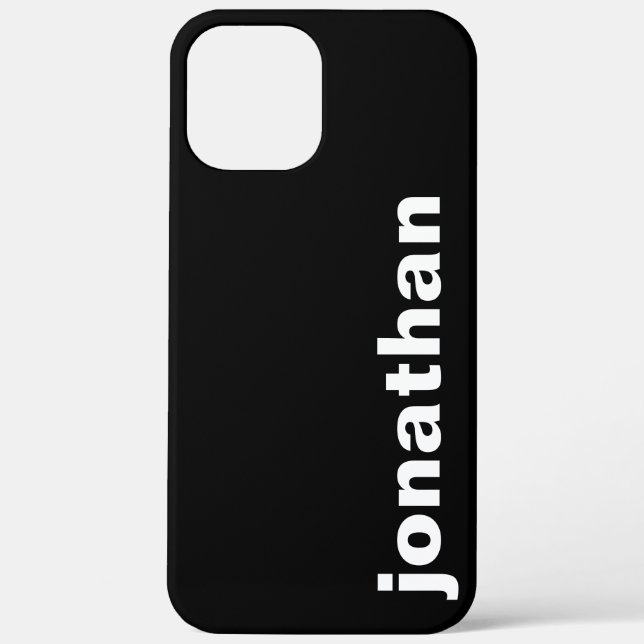 Modernes Monogramm Schwarz Case-Mate iPhone Hülle (Rückseite)