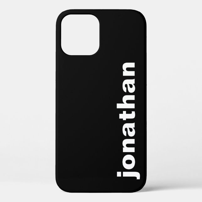 Modernes Monogramm Schwarz Case-Mate iPhone Hülle (Rückseite)