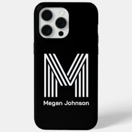 Modernes Monogramm Schwarz Case-Mate iPhone Hülle