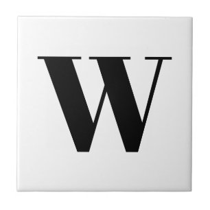 Modernes Monogramm Schwarz-weißer, individueller A Fliese