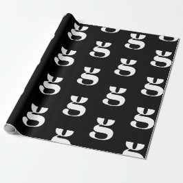 Modernes Monogramm Schwarz-weißer, individueller A Geschenkpapier