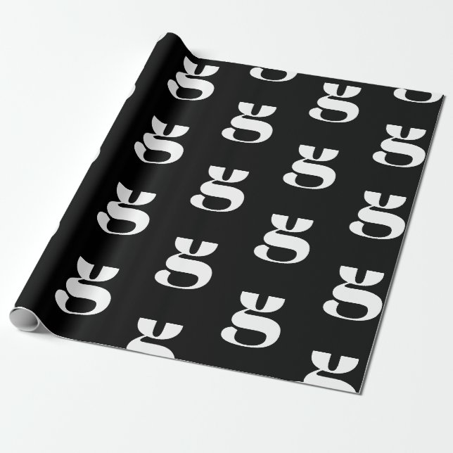 Modernes Monogramm Schwarz-weißer, individueller A Geschenkpapier (Ungerollt)