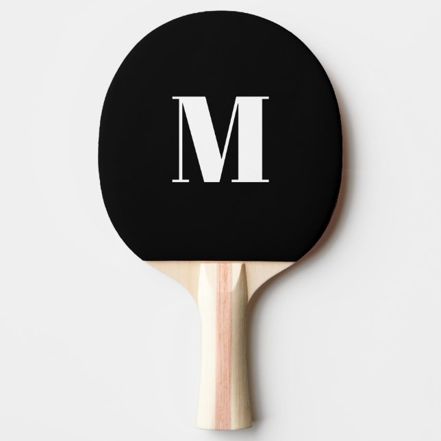 Modernes Monogramm Schwarz-weißer, individueller A Tischtennis Schläger (Vorderseite)