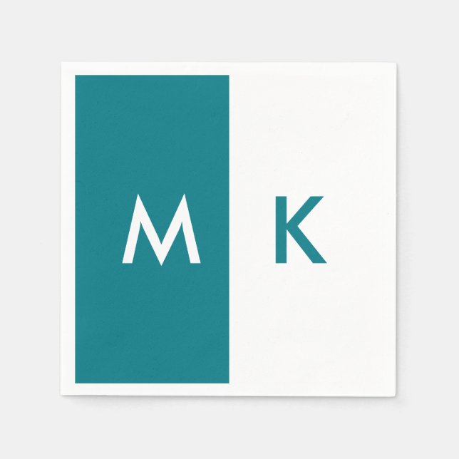 Modernes Monogramm Serviette (Vorderseite)